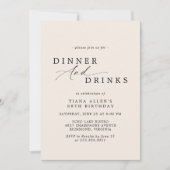 Neutraal ivoor crème | Eenvoudig Fancy verjaardags Kaart (Voorkant)