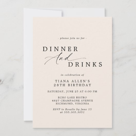 Neutraal ivoor crème | Eenvoudig Fancy verjaardags Kaart (Voorkant)