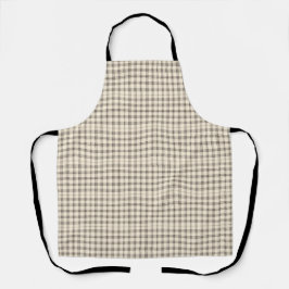 Neutraal Ivoor en Zwarte Gingham Plaid Schort