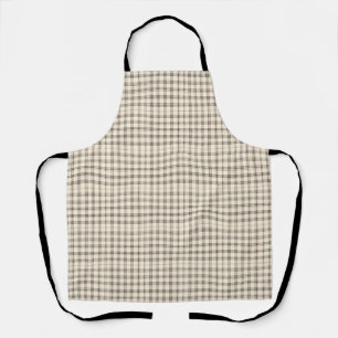 Neutraal Ivoor en Zwarte Gingham Plaid Schort