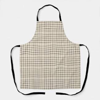 Neutraal Ivoor en Zwarte Gingham Plaid Schort