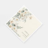 Neutraal Ivoor Floral Salie groen Huwelijk Servet (Hoek)