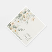 Neutraal Ivoor Floral Salie groen Huwelijk Servet (Hoek)