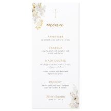 Neutraal Ivoor Goud Wildflower doopmenu