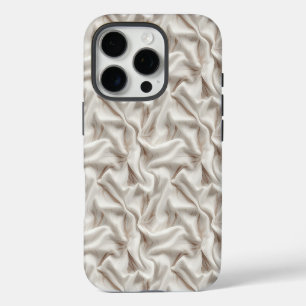 Neutraal ivoor stof-look iPhone stoer Hoesje iPhone 16 Pro Hoesje