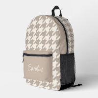 Neutraal Ivoor Taupe Beige Houndstooth Patroon