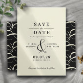 Neutraal ivoor + zwart | Classic Modern  Save The Date