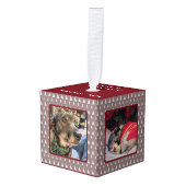 Neutraal Kerstboom 4 Foto Hond Kerstmis Decoratie (Voorkant hoekig)