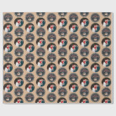 Neutraal kerstfoto inpakpapier en bericht (Vlak)