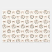 Neutraal kerstnotenkrakermonogram inpakpapier vel (Voorkant 3)