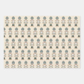 Neutraal kerstnotenkrakermonogram inpakpapier vel (Voorkant 2)