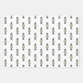 Neutraal kerstnotenkrakermonogram inpakpapier vel (Voorkant)