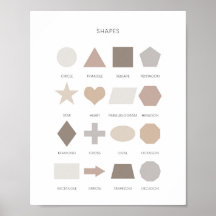 Neutraal kinder vormen leren poster