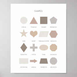 Neutraal kinder vormen leren poster