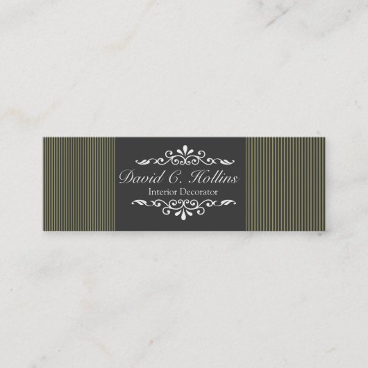 Neutraal  klasje Motif op strepen Mini Visitekaartje (Voorkant)