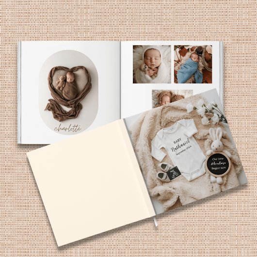 Neutraal konijnenthema baby fotoboek keepsake gastenboek