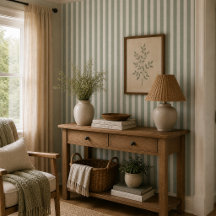 Neutraal Landelijke Saliegroene Streep Farmhouse C