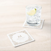 Neutraal  Lijst Elegant bruiloft Monogram Kartonnen Onderzetters (Insitu)