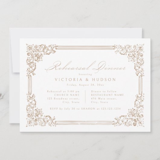 Neutraal  Lijst Elegant repetitiediner Kaart (Voorkant)