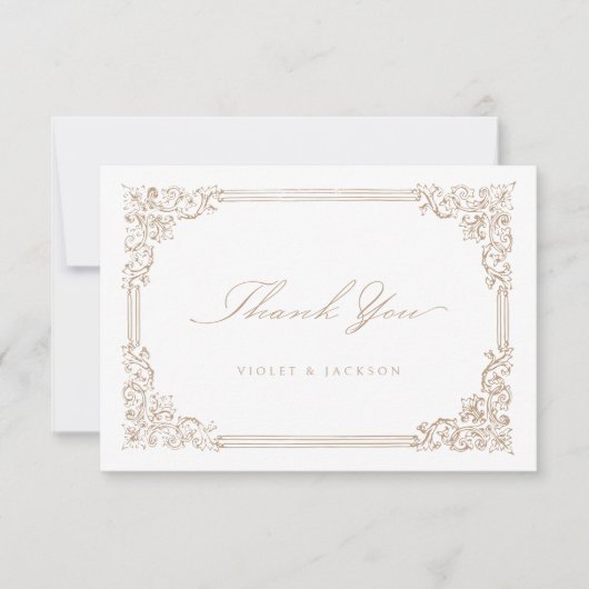 Neutraal  Lijst Elegant Script Bedankkaart (Voorkant)