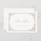 Neutraal  Lijst Elegant Script Bedankkaart (Voorkant / Achterkant)