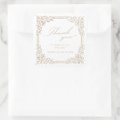 Neutraal  Lijst Elegant Script Bedankt Vierkante Sticker (Tas)