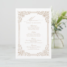 Neutraal Lijst Elegant Script Wedding Menu