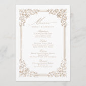 Neutraal Lijst Elegant Script Wedding Menu (Voorkant)
