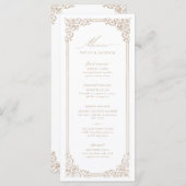 Neutraal Lijst Elegant Script Wedding Menu (Voorkant / Achterkant)