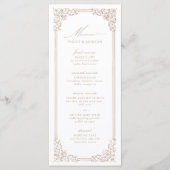 Neutraal Lijst Elegant Script Wedding Menu (Voorkant)