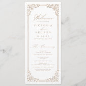 Neutraal Lijst Elegant Script Wedding Programmakaart (Voorkant)