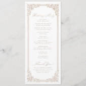Neutraal Lijst Elegant Script Wedding Programmakaart (Achterkant)
