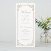 Neutraal Lijst Elegant Script Wedding Programmakaart (Staand voorkant)