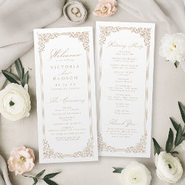 Neutraal Lijst Elegant Script Wedding Programmakaart