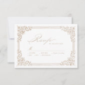 Neutraal Lijst Elegant Script Wedding RSVP Kaartje (Voorkant)