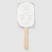 Neutraal  Lijst Elegant Trouwprogramma Handwaaier (Achterkant)