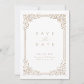 Neutraal  Lijst Elegante bruiloft Save The Date (Voorkant)