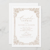 Neutraal  Lijst Elegante Koppels Douche Kaart (Voorkant / Achterkant)