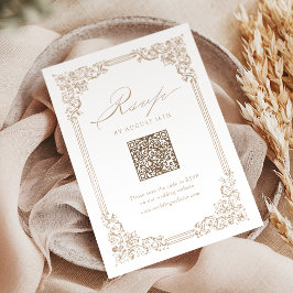 Neutraal Lijst Elegante QR Code Wedding RSVP Kaartje