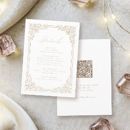 Neutraal Lijst Elegante Trouwdetails Informatiekaartje