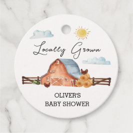 Neutraal lokaal geteeld Boerderijen schuur Baby sh Bedankjes Labels