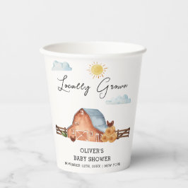 Neutraal lokaal geteeld Boerderijen schuur Baby sh Papieren Bekers