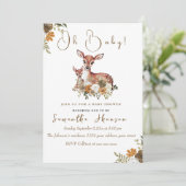 Neutraal mama hert en baby hert baby shower kaart (Staand voorkant)