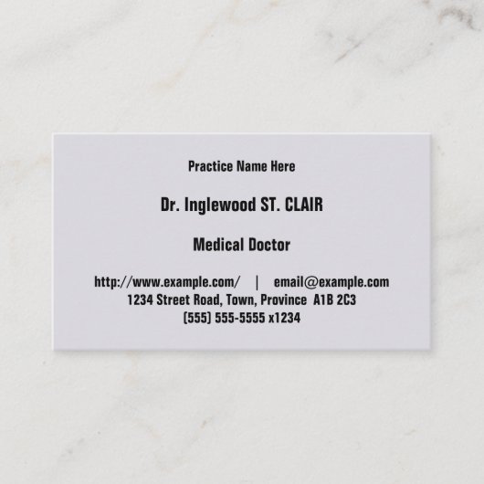 Neutraal medisch specialistisch Visitekaartje (Voorkant)