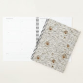 Neutraal met bloemen bewerkt leer planner (Display)