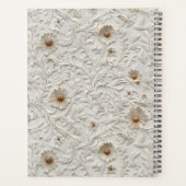 Neutraal met bloemen bewerkt leer planner (Achterkant)