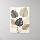 Neutraal Minimal Leaf Moderne Botanische Kunst Canvas Afdruk (Voorkant)
