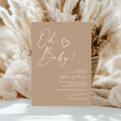 Neutraal minimalistisch Baby shower Kaart