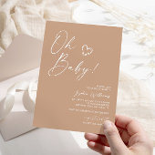 Neutraal minimalistisch Baby shower Kaart