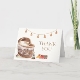 Neutraal minimalistisch Boho Bassinet Speelgoed Ba Bedankkaart